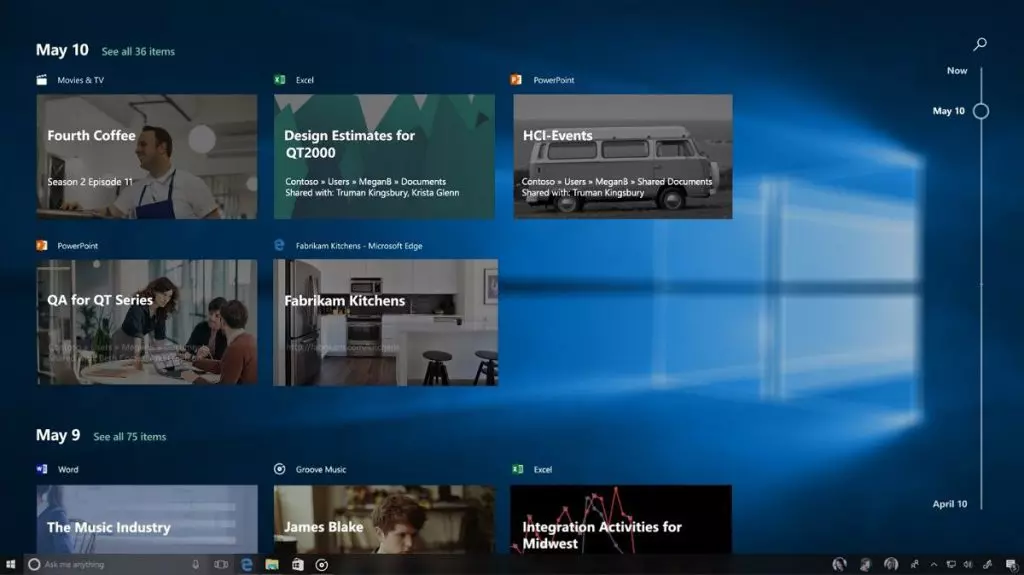 В ближайших ознакомительных сборках Windows 10 появятся функции Timeline и Sets