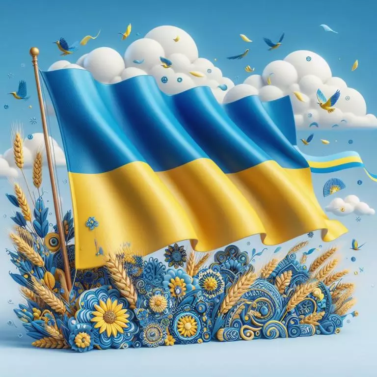 Украинский флаг на украинском языке: Описание