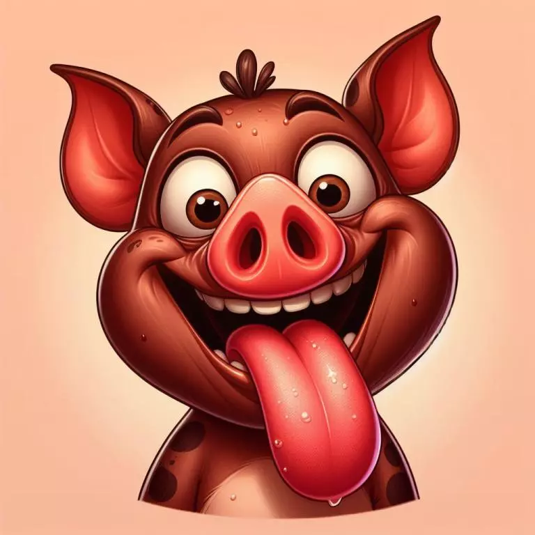 Свинья высовывает язык почему